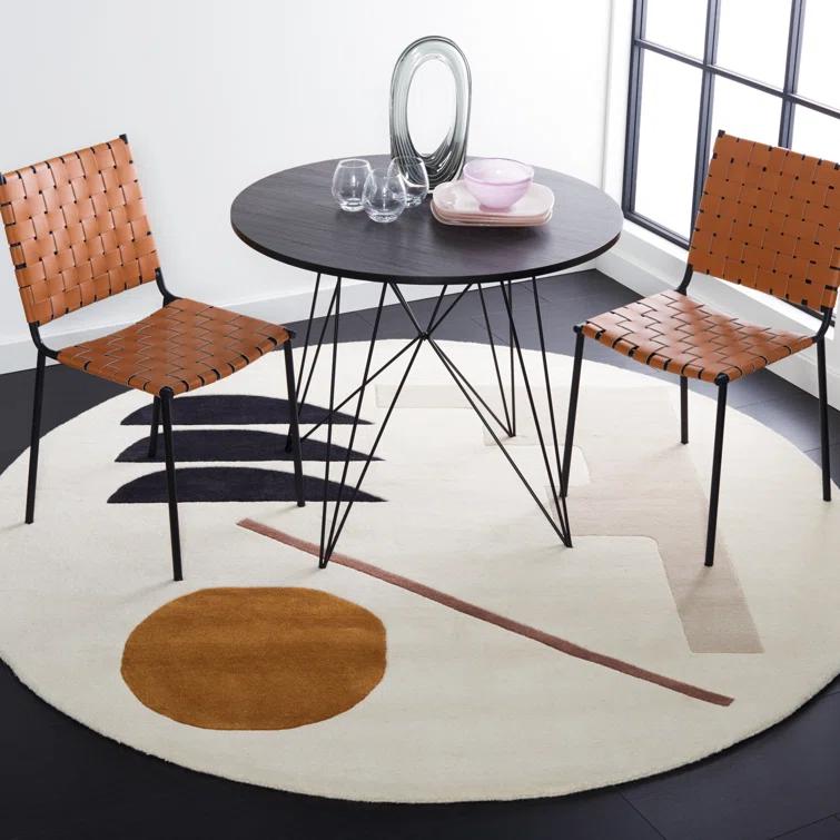SAFAVIEH Fifth Avenue Deacon Abstract Area Rug, Ivory/Brown, 3' x 3' Square