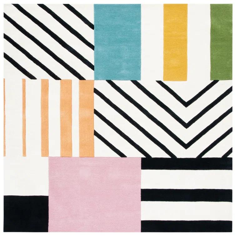 Fifth Avenue FTV122 Hand Tufted Area Rug - Ivory/Black - 3'x3' - Safavieh.