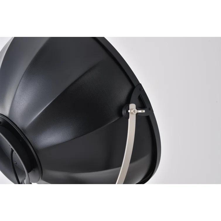 Adjustable Black Metal Tripod Floor Lamp with Gold Interior