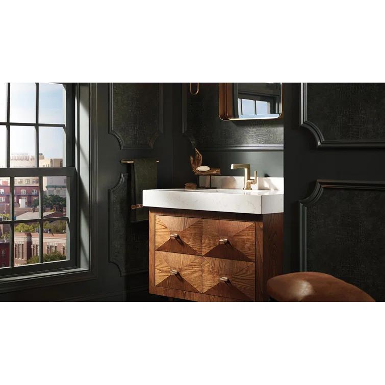 Levoir Luxe Gold Single-Handle Angular Spout Bathroom Faucet