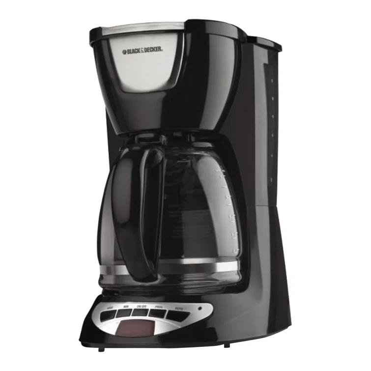 BLACK+DECKER DCM100B BLACK+DECKER 12-Cup Programmable Coffee Maker, DCM100B, Duralife Carafe, Easy-View Water Window, Removable Filter Basket