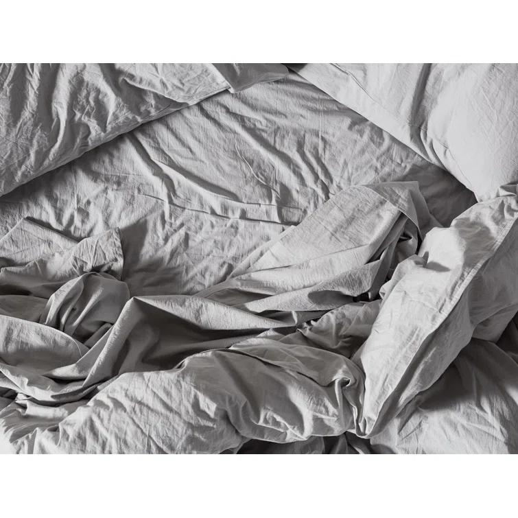 Coyuchi Organic Crinkled Percale 100% Cotton Sheet Set