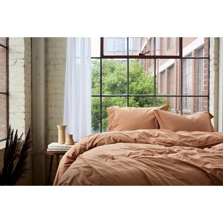 Organic Crinkled Percale Sheet Set