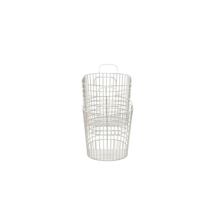 Abbie Metal Basket With Handles - Set of 2