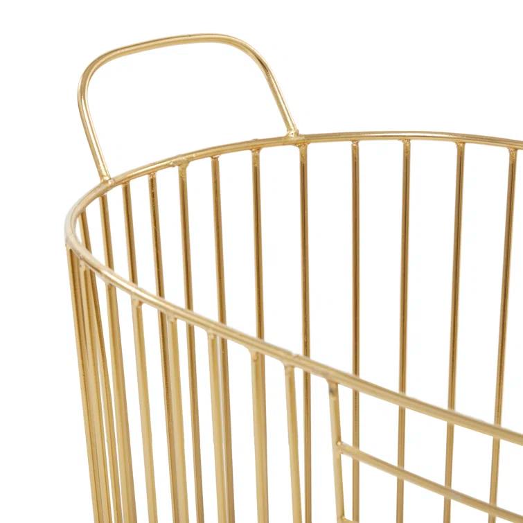 Abbie Metal Basket With Handles - Set of 2