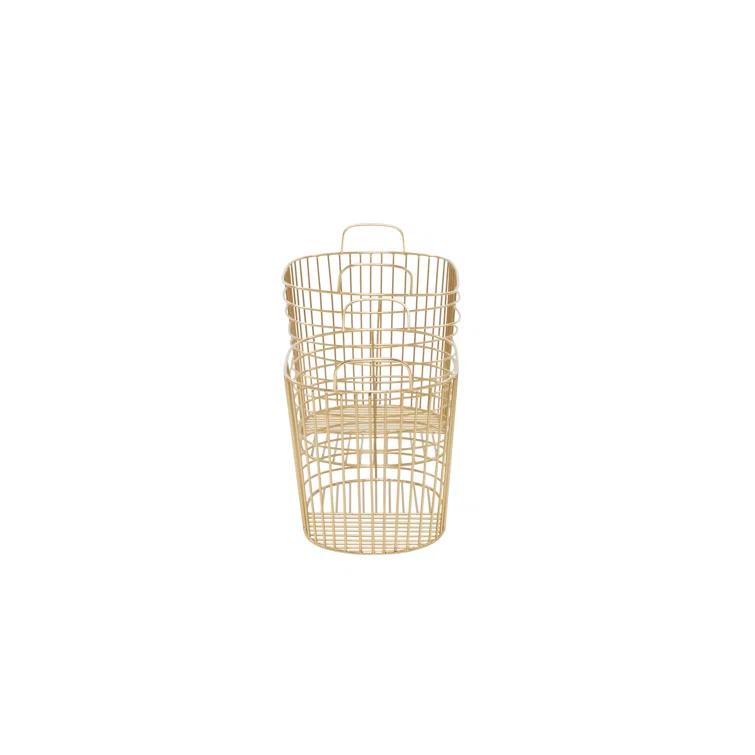 Abbie Metal Basket With Handles - Set of 2