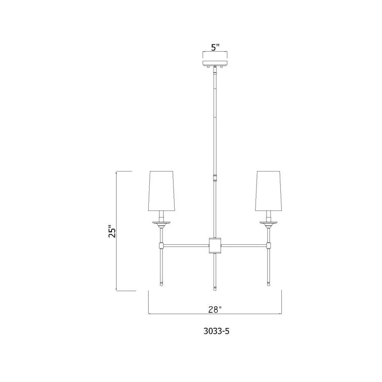 Hayse 5 - Light Dimmable Classic / Traditional Chandelier