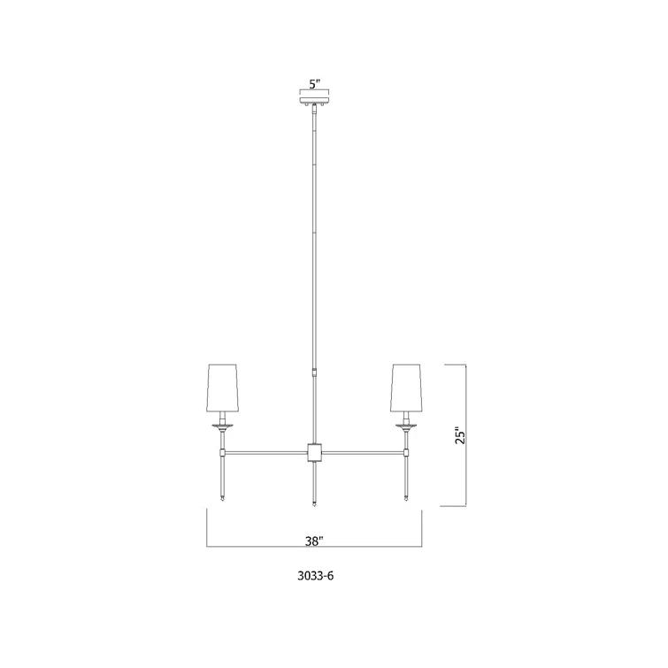 Hayse 6 - Light Dimmable Classic / Traditional Chandelier