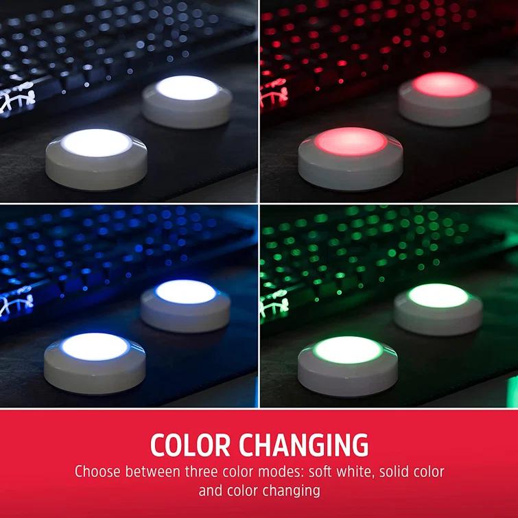 Energizer Battery Operated Color-Changing LED Tap Lights 2-Pack