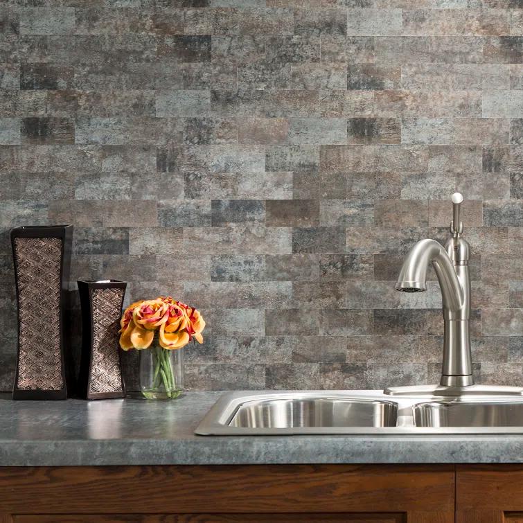12'' W x 12.75'' L PVC Peel and Stick Mosaic Tile