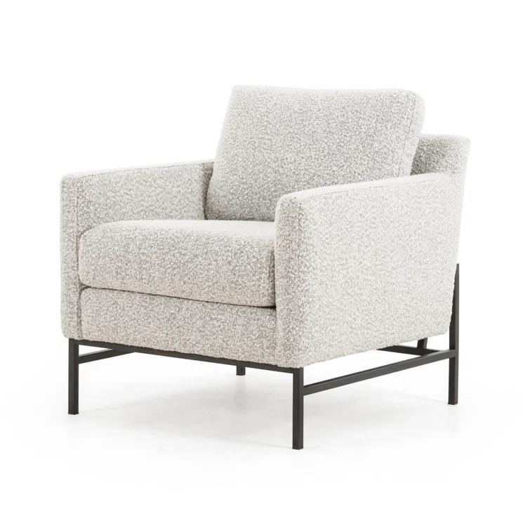 Carbon Ebony Knoll Domino Leather Accent Chair