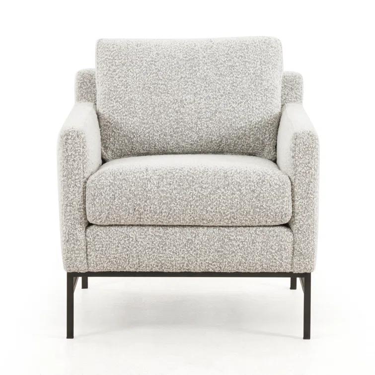 Carbon Ebony Knoll Domino Leather Accent Chair