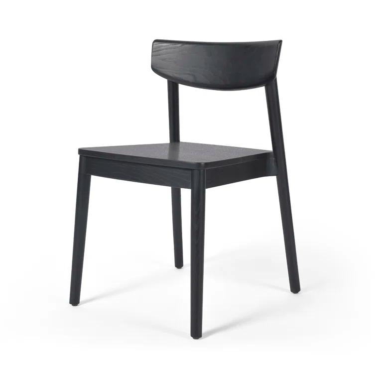 Maddie Black Solid Wood Upholstered Side Chair