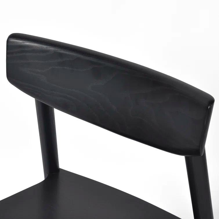 Maddie Black Solid Wood Upholstered Side Chair