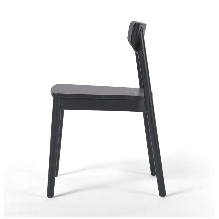 Maddie Black Solid Wood Upholstered Side Chair