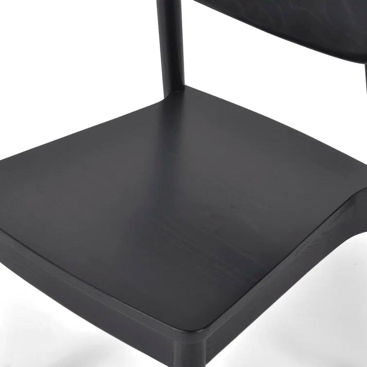 Maddie Black Solid Wood Upholstered Side Chair