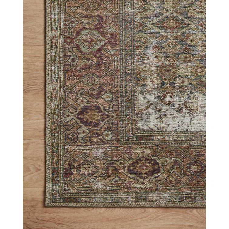 Georgie Oriental Moss/Salmon Area Rug