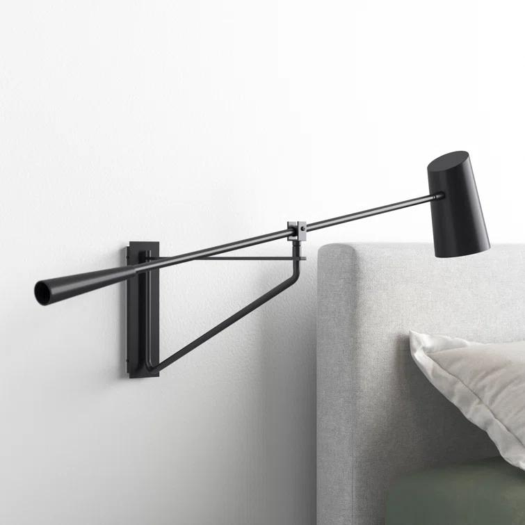 Eros Single Light Steel Dimmable LED Swing Arm Sconce