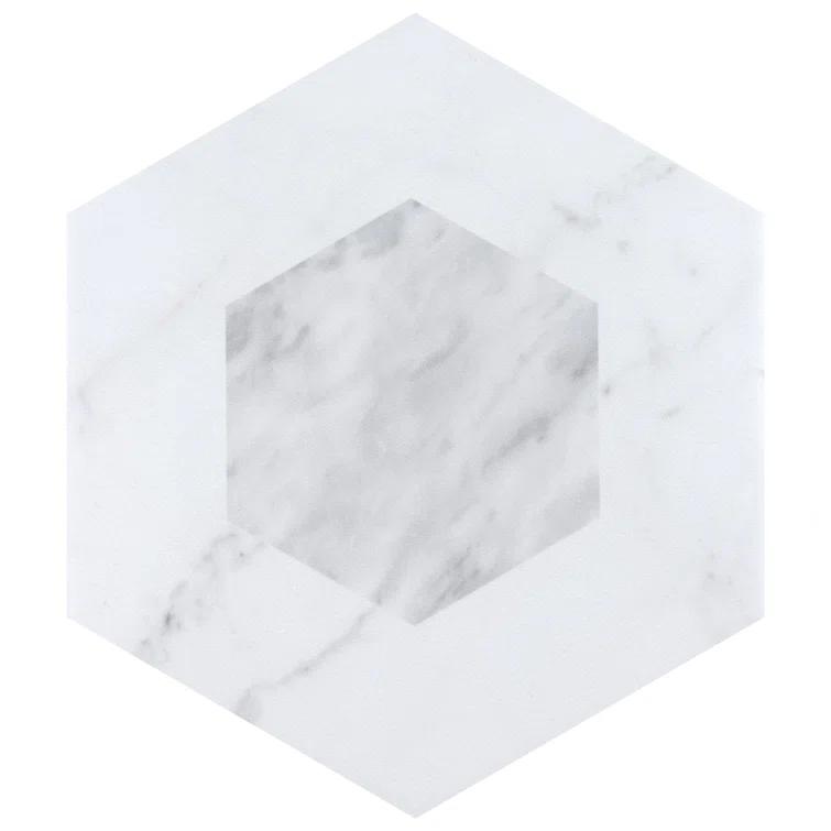 Merola Tile Classico Bardiglio Hex 7" x 8" Porcelain Patterned Wall & Floor Tile