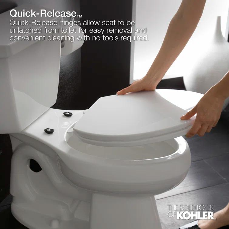 Kohler Cachet Round-Front Toilet Seat with Quiet-Close Lid and Seat and Grip-Tight Bumpers K-4639-RL-0