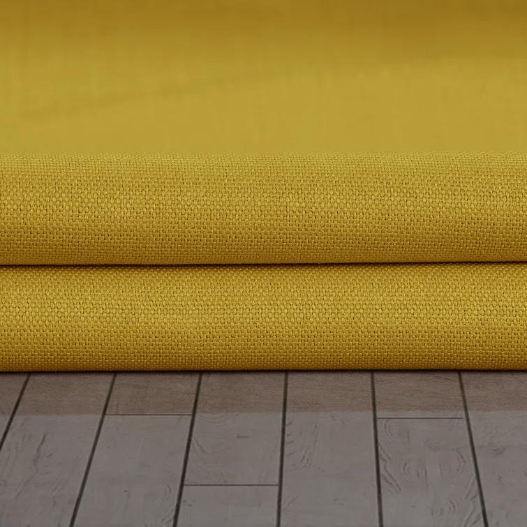 Textured Faux Linen Rod Pocket Room Darkening Curtains for Bedroom & Living Room Curtains - Single Panel Drapes