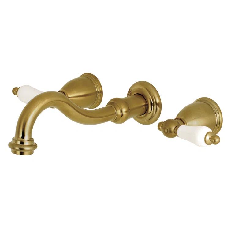 Kingston Brass Vintage Two-Handle 3-Hole Wall Mount Bathroom Faucet