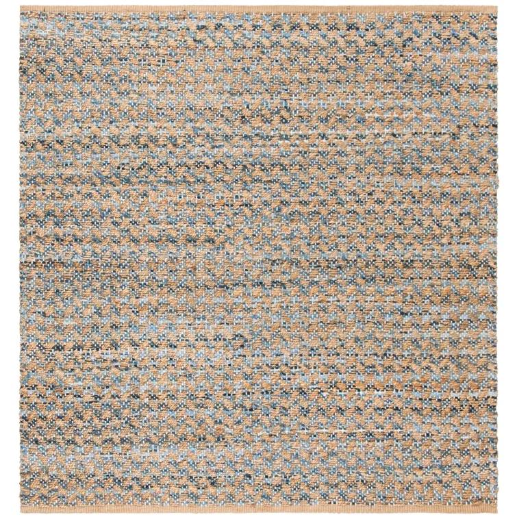 Reinheimer Hand Woven Jute/Chindi/Cotton Rug in Blue/Natural