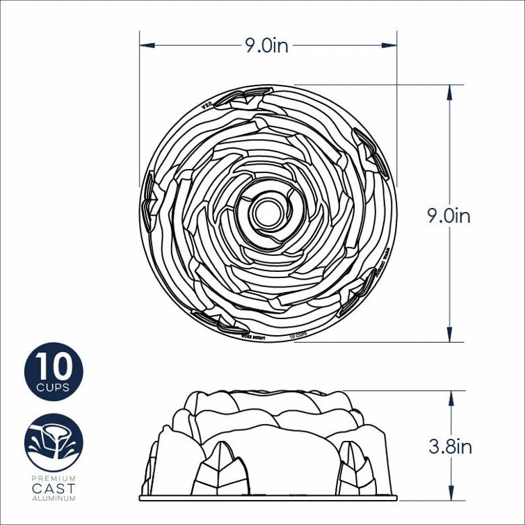 Nordic Ware Rose Cast Aluminum Bundt Pan
