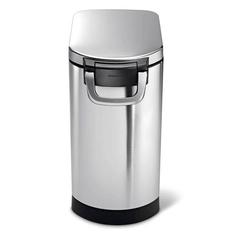 simplehuman Pet Food Storage Container Stainless Steel for Dog Food, Cat Food, and Bird Feed