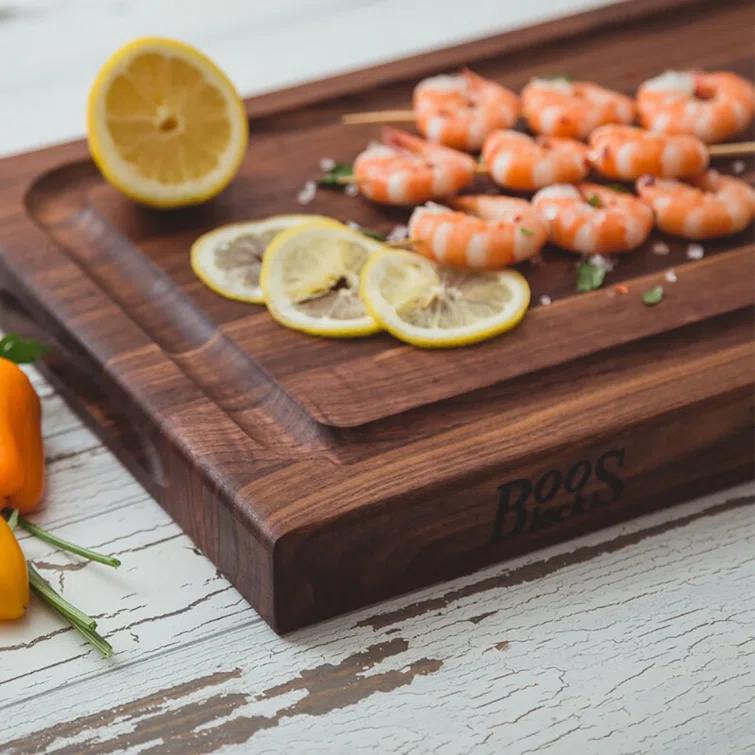 John Boos John Boos Reversible 18" Barbecue Carving Cutting Board w/ Juice Groove, Walnut