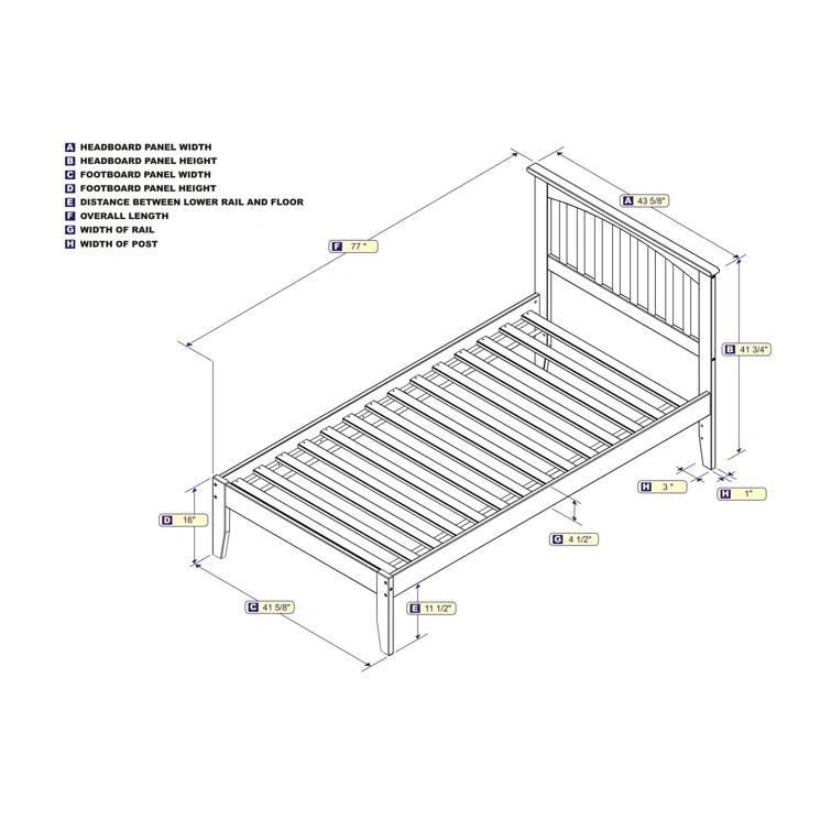 Solid Wood Panel Bed by Winston Porter