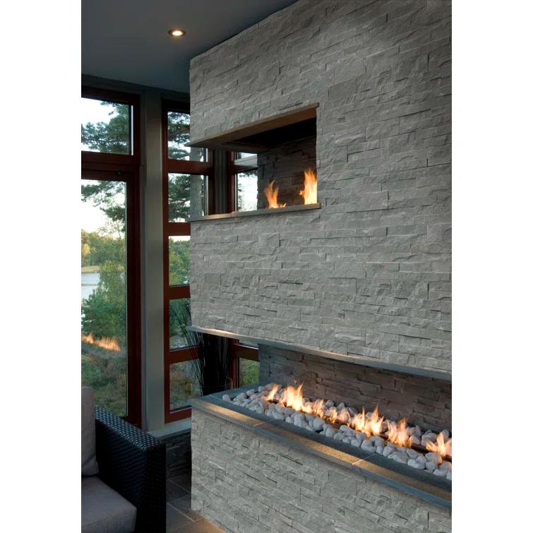 6" x 18" Stacked Natural Stone Ledger Panel Corner Wall Tile