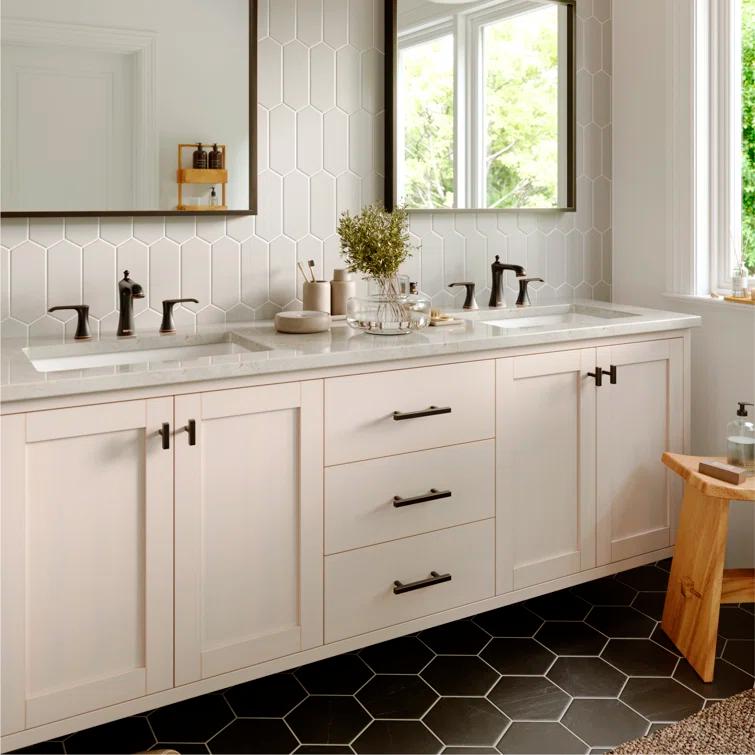 Karran Woodburn 8 In. Widespread 2-Handle Bathroom Faucet With Matching Pop-up Drain