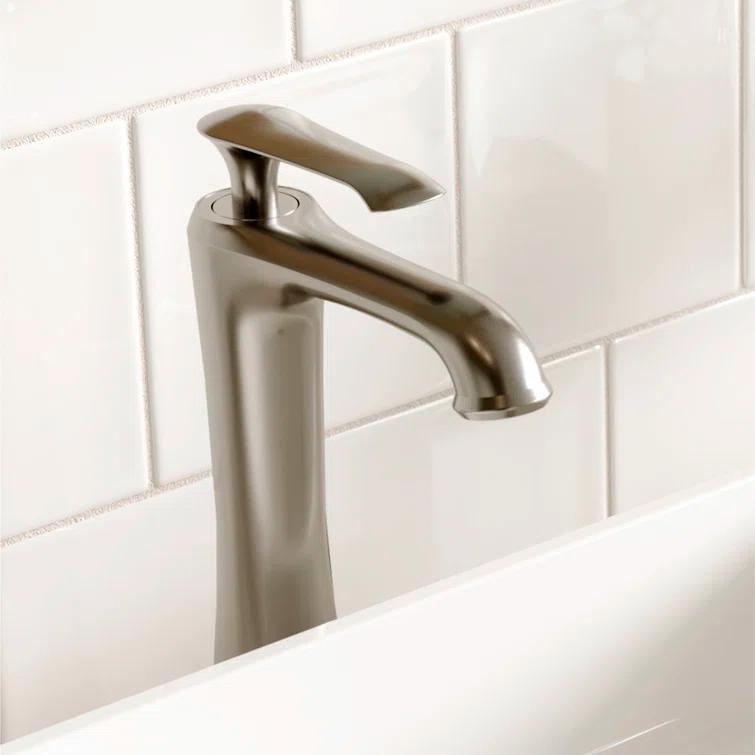 Karran Woodburn Single Handle Single Hole Vessel Bathroom Faucet With Matching Pop-up Drain