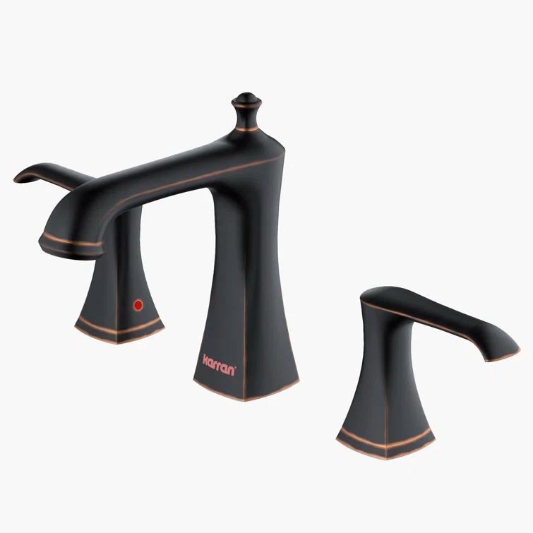 Karran Woodburn 8 In. Widespread 2-Handle Bathroom Faucet With Matching Pop-up Drain