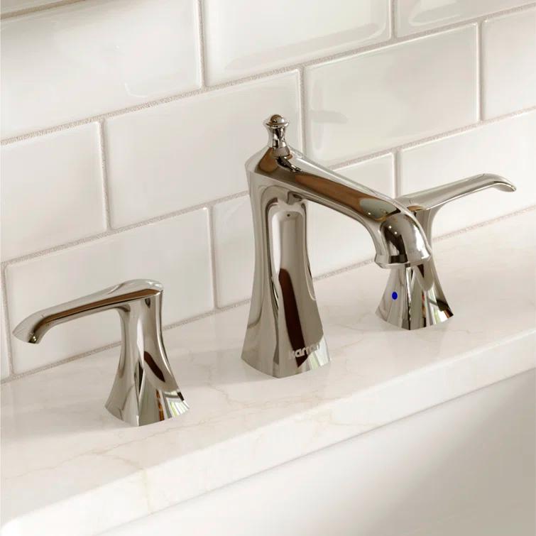 Karran Woodburn 8 In. Widespread 2-Handle Bathroom Faucet With Matching Pop-up Drain