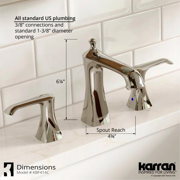 Karran Woodburn 8 In. Widespread 2-Handle Bathroom Faucet With Matching Pop-up Drain
