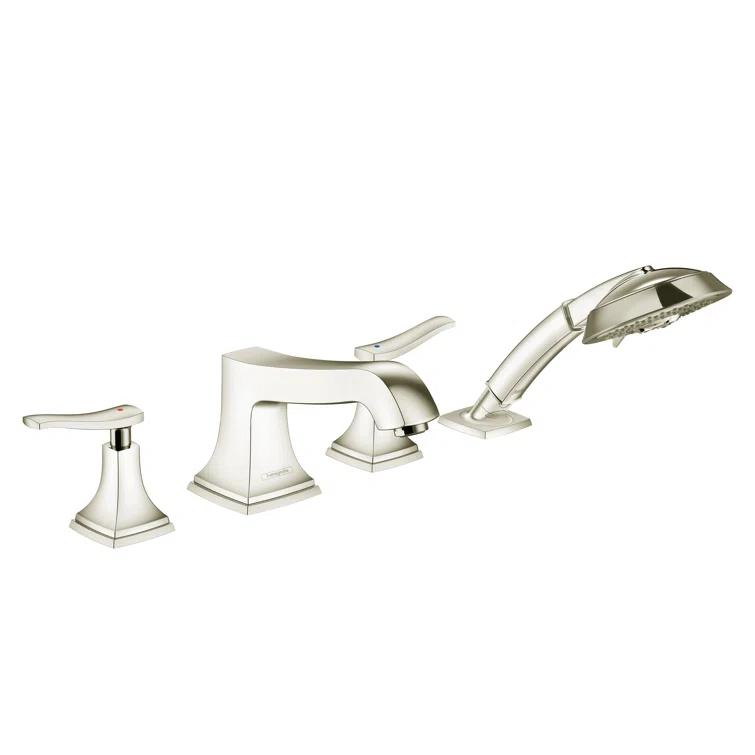 Hansgrohe Metropol Classic 4-Hole Roman Tub Set Trim with 1.8 GPM Handshower Trim Set Only