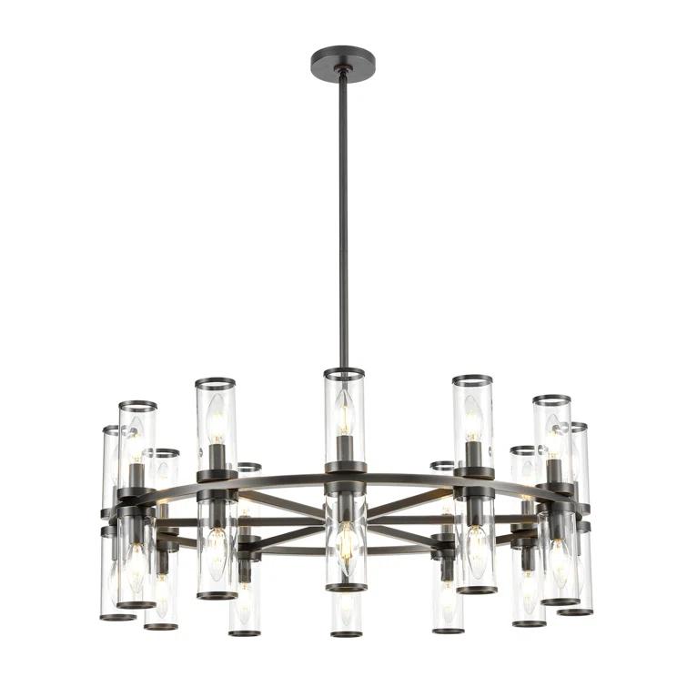 Revolve 24 - Light Dimmable Wagon Wheel Chandelier