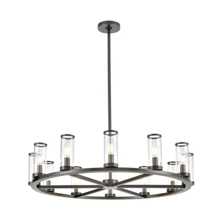 Alora Lighting Revolve 12 - Light Dimmable Wagon Wheel Chandelier