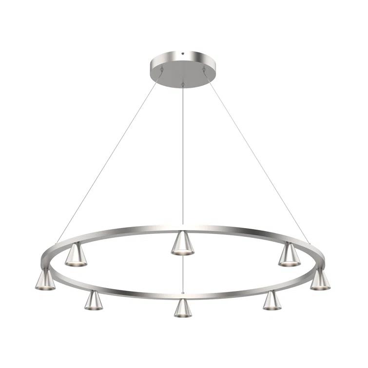 Kuzco Lighting 8 - Light Dimmable LED Wagon Wheel Chandelier