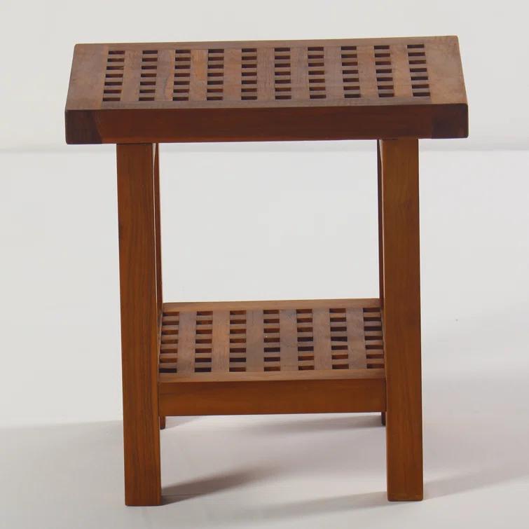 Aqua Teak Grate 12.75'' W Teak Shower Bench