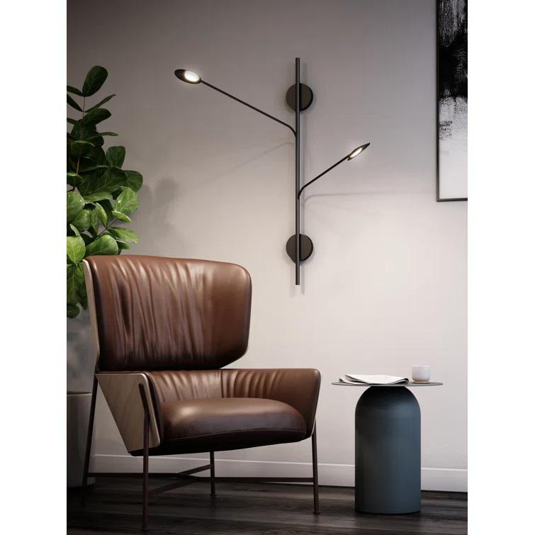 Rotaire 2 Light Aluminum Dimmable LED Swing Arm Sconce