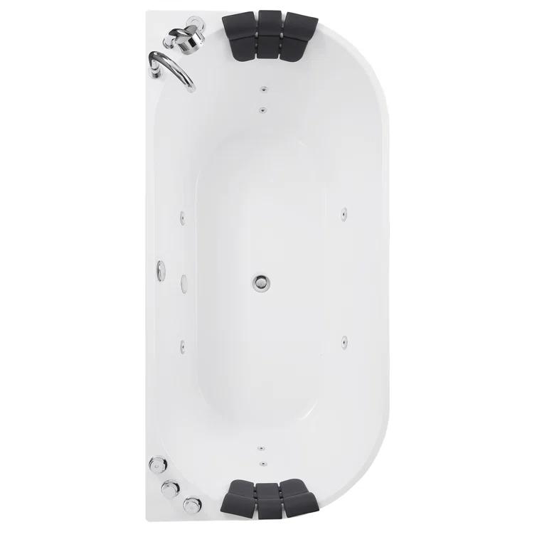 Empava EMP-67AIS07 67'' x 33.5'' Freestanding Whirlpool Plastic / Acrylic Bathtub with Faucet