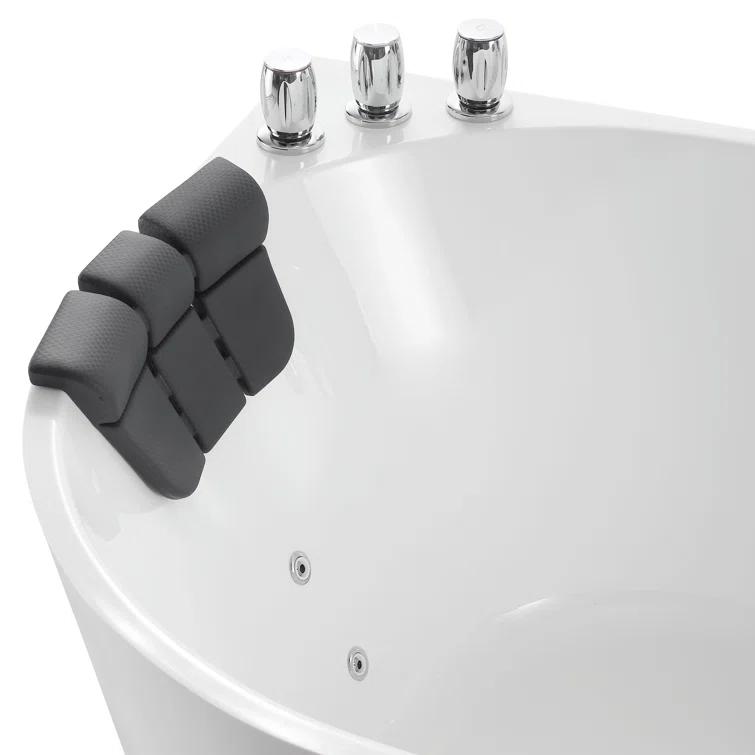 Empava EMP-67AIS07 67'' x 33.5'' Freestanding Whirlpool Plastic / Acrylic Bathtub with Faucet