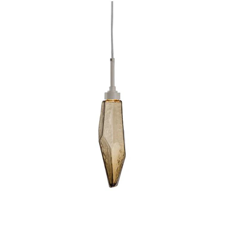 Rock Crystal Blown Glass LED Pendant