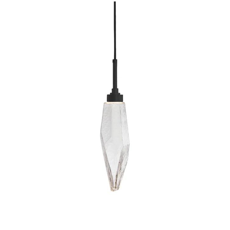 Rock Crystal Blown Glass LED Pendant
