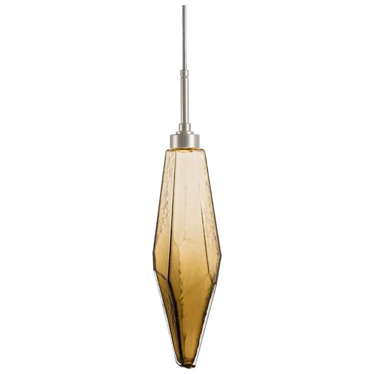 Rock Crystal Blown Glass LED Pendant