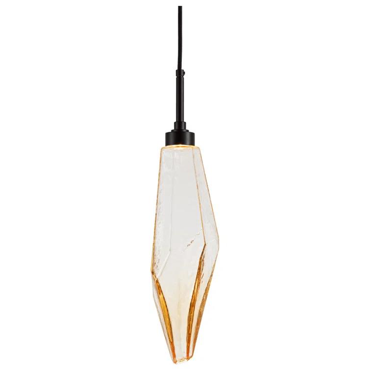 Rock Crystal Blown Glass LED Pendant