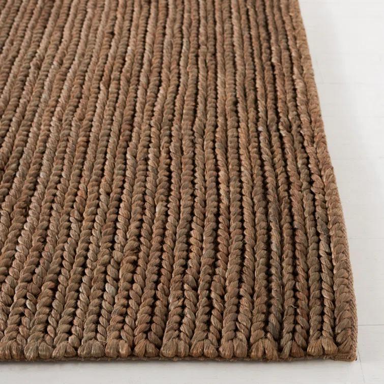 Hand-Knotted Jute-Cotton Blend 6' x 9' Rectangular Area Rug